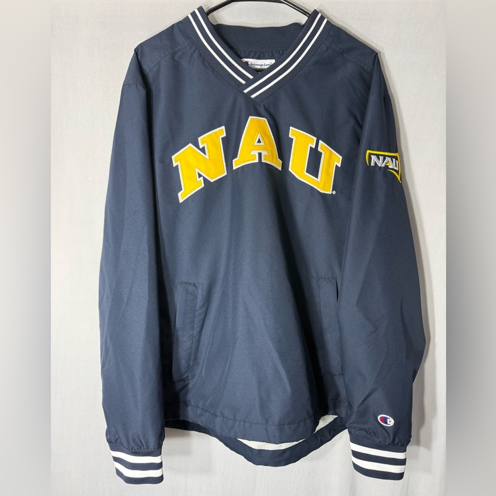 Champion Navy Pullover with Yellow NAU Arch